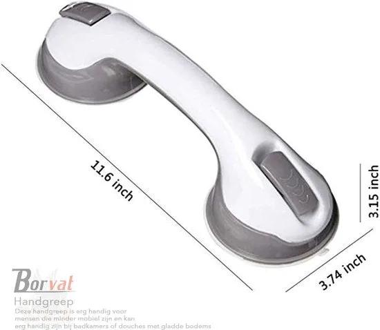 Borvat® Borvat® // Zuignap Handgreep Badkamer - Douche Handgreep Met Zuignap - Veiligheidsgreep - Helping Hand Handvat - 2 Stuk - Safety Grab Bars Gezondheid & Verzorging