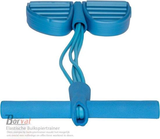 Borvat® Borvat® - Elastische Buikspiertrainer - Elastiek met Handvat en Pedaal - Roze -