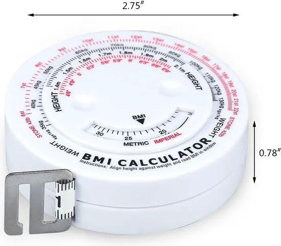 Merkloos Beauty Body Mass Index Runde Fettmessung Maßnahme Fitnessmessung Body Retractable Tape - Body Mass Index en Fettmessung Meetlint. . -