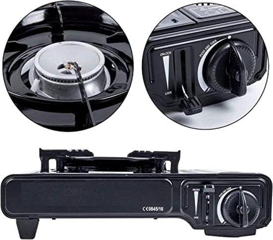 Camping Kooktoestel 2.2KW - Incl. 4 Gasflessen & Koffer by BORVAT