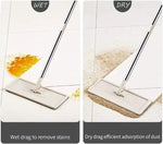 Merkloos IBBO Shop - Handy Mop - Dweilsysteem - Vloerwisser - Emmer met wringer - Vlakke dweil met een emmer met een tweekamerpers, dweil, emmer - Dweilsysteem - Vloerwisser -