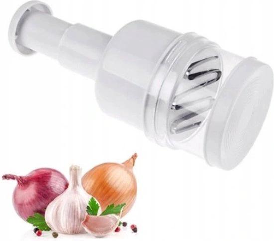 Borvat® Borvat® | Handmatige hakselaar voor uien, groenten en meer | 22x9 cm | chopper | Multihakker | Hakmolen handmatig | groentehakker | wit | voor ui-knoflook-groenten -