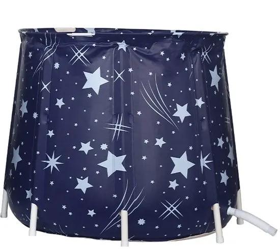 Merkloos IBBO® - Opvouwbaar zitbad - Compact bad - kinderbad - Opzetbad - opvouwbaar bad - zitdouche - Inklapbaar bad - bad - douche - Blauw -