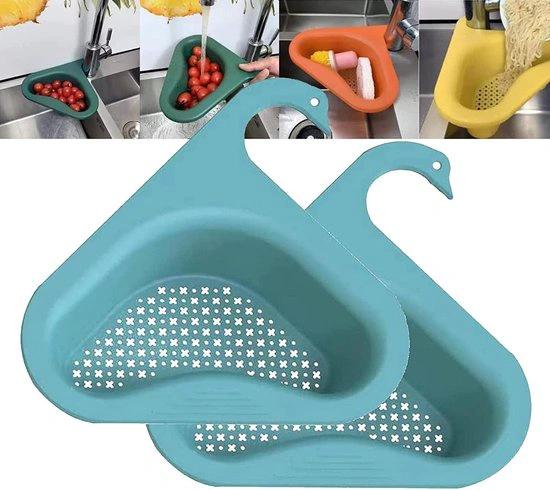BORVAT Gootsteen Organizer - Afvoerzeef Zwaanvorm - 2 Stuks - Blauw by BORVAT
