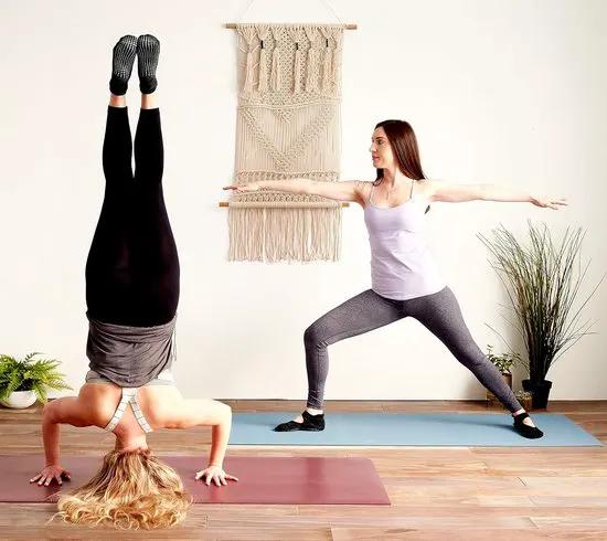 Merkloos IBBO Shop - Premium Anti Slip Yoga Sokken - katoen sokken - Pilates - Piloxing - Ballet - dans sokken - maat 35 tot 40 - 1 paar - Paars -