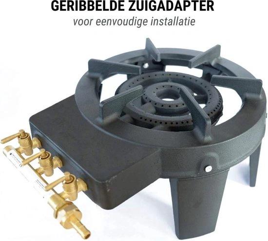 Merkloos Wokbrander - Kookbrander - Wok Brander - Met Regelaar - Propaan/Gas - Voor Buiten – Camping Kooktoestel – Zwart -