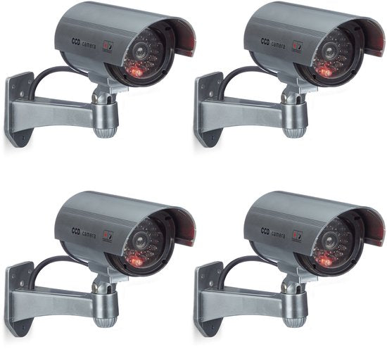 Merkloos 4x dummy beveiligingscamera - nepcamera - camera nep - CCD LED - buiten -