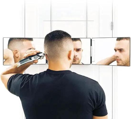 Merkloos Self Cut Spiegel Multi Mirror Thuis Kapper Spiegel Make Up Spiegel 360 graden met LED -