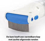 Merkloos Luizenkam elektrisch - luizen bestrijden - netenkam - luizenkam kinderen - luizenkam metaal -