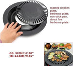 borvat IBBO® - Grillplaat - Bakplaat anti-aanbak - Camping Jack Grill bevestiging voor draagbaar gasfornuis - Diameter 31.5 cm - voor gasfornuis - Antiaanbaklaag - Zwart -