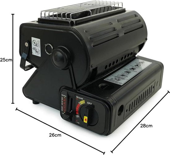 Borvat® Borvat® | Kamping Gaskachel - Heater - Kachel - Terrasverwarmer - Camping gaskachel - Gas Heater - Verstelbaar - Draagbaar - Zwart - Space Heaters Verwarming & Kachels