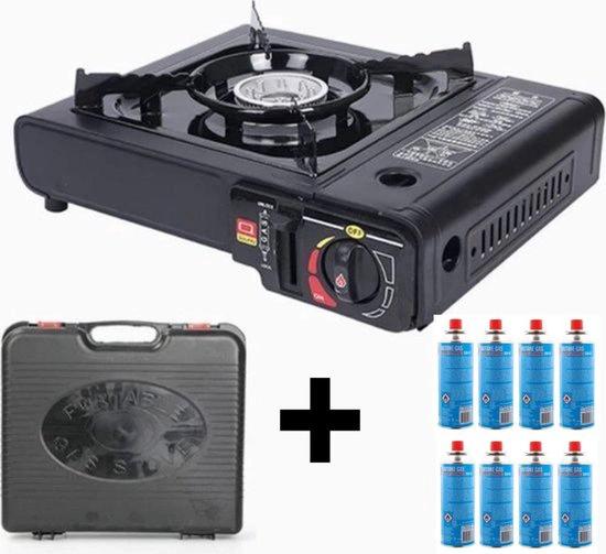 Camping kooktoestel 1 pit Inclusief 8 gasbussen by Merkloos