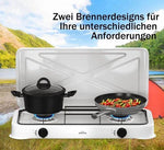 borvat Borvat® Gasstel 2 Pits – Compact kooktoestel voor – Krachtige gaskookplaat – Ruimtebesparend ontwerp-Wit -