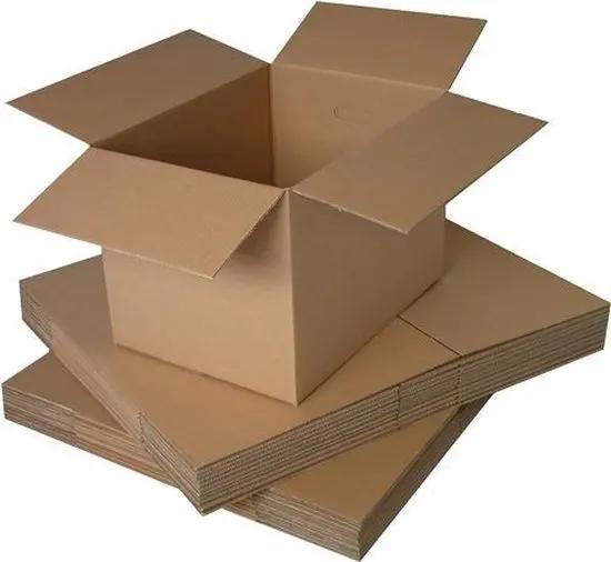 Borvat® BORVAT® - 25 Verzenddozen 400x300x200 mm – Amerikaanse Vouwdoos – Karton – Enkele Golf – L-formaat -
