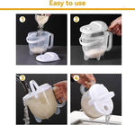 borvat IBBO® - Rijst wassen Strainer - Rijstzeef - Vergieter- Rijstwaskom - Wassen - Zeef met Handvat - Rijst Zeeft - Waskom - Rijstwasser - Afgieter - Plastic Vergiet - Veilig Afgieten -