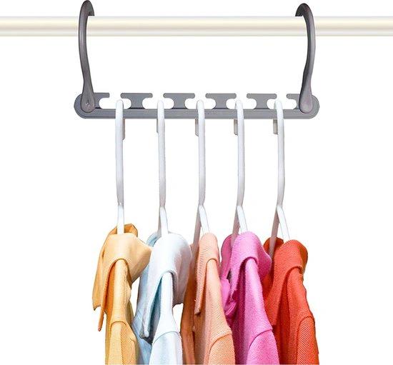 BORVAT Ruimtebesparende Kledinghanger Houder - Kledingkast Organizer - 8 Stuks - Grijs by BORVAT