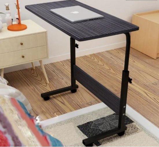 Mobiele Bureau | Laptop bijzettafel | Sta bureau voor laptop tafel voor thuis | Bureau Op Wielen | thuiskantoor | Zwart | (60cm * 40cm) by Merklose-