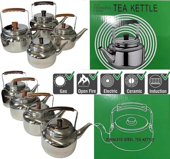 borvat IBBO® - Luxe RVS Kettle Theepot - 2.5 liter - ketel Camping - Theepot - Waterkoker - Zilver -