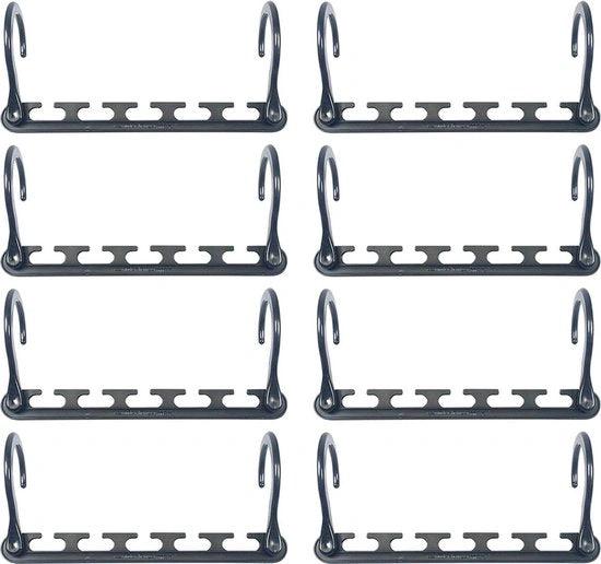 BORVAT Ruimtebesparende Kledinghanger Houder - Kledingkast Organizer - 8 Stuks - Grijs by BORVAT