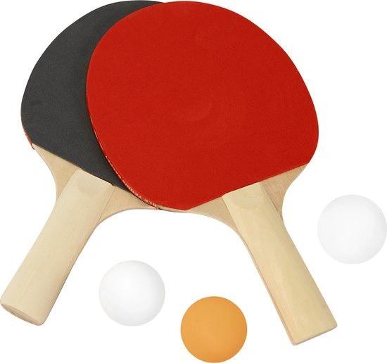 Best Choice Tafeltennis batjes inclusief ballen - Tennisbatjes compleet met 3 ballen - Buitenspeelgoed -