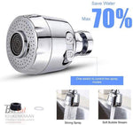 Borvat® Borvat® - Draaibare douche perlator - Voor keukenkraan - Kraan kop zilver - Waterbesparende kraankop - Krachtige kraankop - roterende sproeikop - 360 graden - Kraan opzetstuk - 2 Stuks -