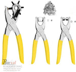 Borvat® Borvat® - Revolvertang & Drukknooptang Gatentang Set - Drukknopen Tang Ponstang Riemen & Leer - Pijptang- Geel -