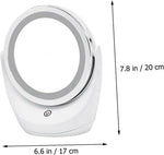 BORVAT Make-up Spiegel met LED Verlichting - 360° Draaibaar - 5x Vergroting - 3 Lichtstanden - Dubbelzijdig - Wit by BORVAT
