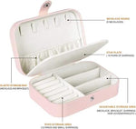 Merkloos Luxe sieradendoos rechthoek rose met spiegel/ premium jewelry box / juwelendoos / sieraden kistje / kettingen, oorbellen, ringen, horloge / geschenk / cadeautje voor haar/ sieradendoosje -