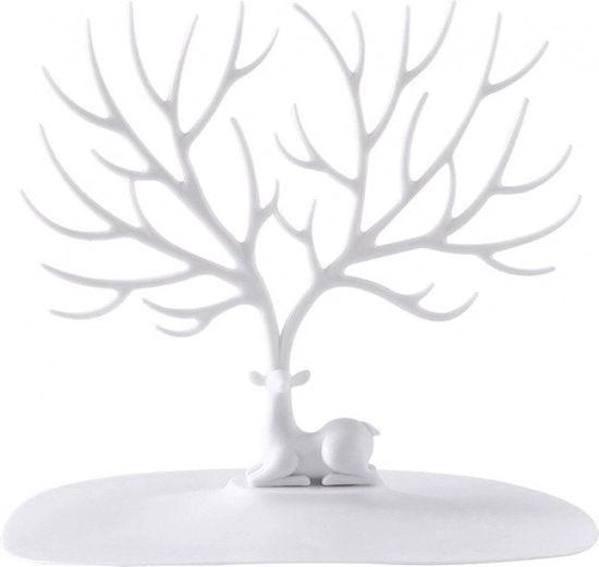 BORVAT Sieradenhouder Hertengewei - Sieraden Display Boompje - Oorbellen Houder Standaard - Wit by BORVAT