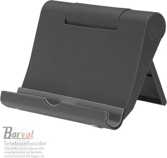 Borvat® Borvat® - Universele Telefoonhouder Bureau - Tablet Houder - Telefoonstandaard - Gsm Houder - Verstelbaar tot 100 graden - Zwart -