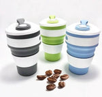 Merkloos Koffiebeker to go - Inklapbare beker - Duurzame beker - 100% BPA vrij - Opvouwbaar - Reisbeker - Meeneem beker -Travel cup - 350 ml - Grijs -