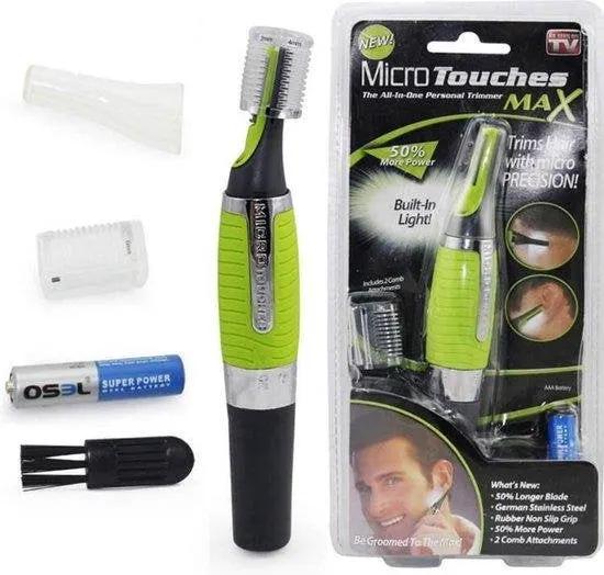 Merkloos VERK Trimmer met licht - Neushaartrimmer - Oortrimmer - Wenkbrauwen - Nekhaar - Groen - Zwart - Trimmer met batterijen -