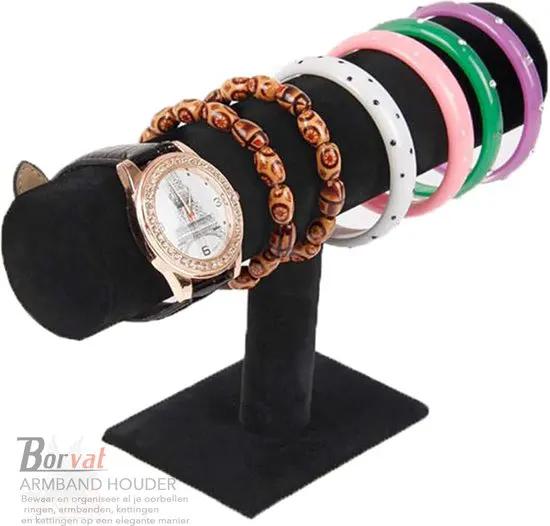 Borvat® Borvat® | Armband houder - armband display - sieraden display - sieradenhouder – zwart velours - 1 Stuk - Jewelry Stands Mode & Accessoires