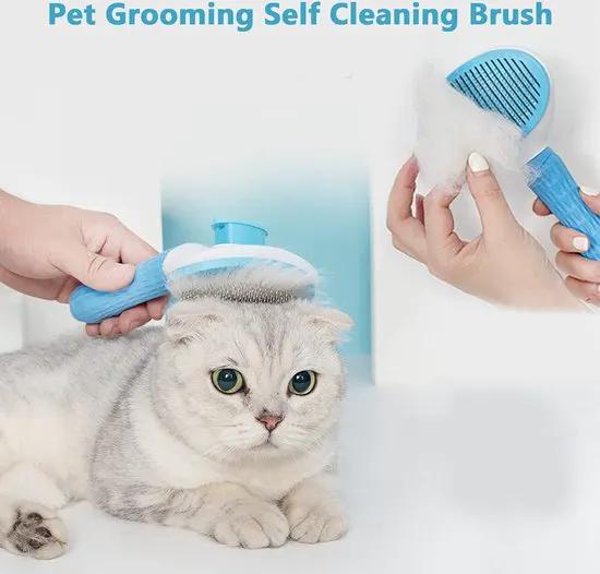 borvat IBBO® - Kattenborstel - Hondenborstel - Kattenkam - Kattenhaar - Hondenhaar - Huisdierhaar verwijderaar - Haarverwijderaar voor huisdieren - Langharig - Kortharig - Blauw -