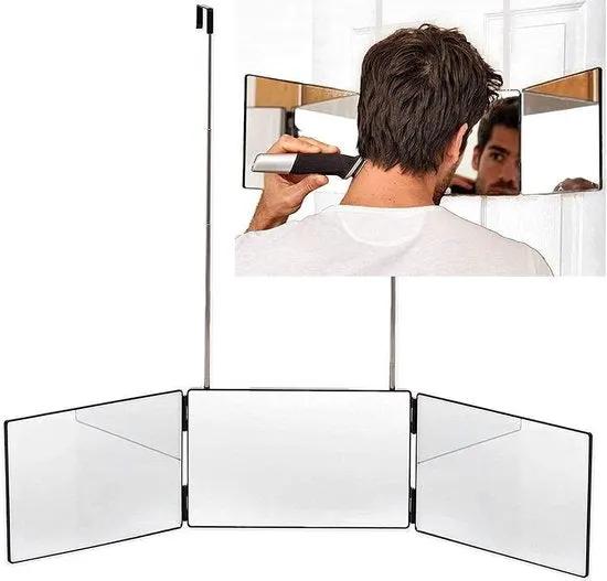Merkloos Self Cut Spiegel Multi Mirror Thuis Kapper Spiegel Make Up Spiegel 360 graden met LED -