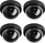 Dummy Camera (4 pack) - Beveiliging buiten en binnen - Waterdicht - Beveiligingscamera - Met LED indicator - Zonder baterijen - Nep camera - 35W - Rond - Zwart by Merkloos
