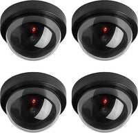Dummy Camera (4 pack) - Beveiliging buiten en binnen - Waterdicht - Beveiligingscamera - Met LED indicator - Zonder baterijen - Nep camera - 35W - Rond - Zwart by Merkloos