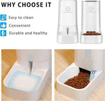 Huisdierenvoeder - Voedseldispenser - Droog Voedsel - Automatische Waterdispenser - Voer voor Honden/Katten - Hond - Kat - 2 stuks - BPA-vrij - Wit by Merkloos