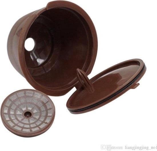 Merkloos Hervulbare koffiecups | Geschikt voor Dolce Gusto | Herbruikbare koffiecups | 3 stuks | 54 x 35 mm -