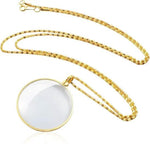 Merklose- Loep aan ketting | Goud | 5x zoom vergrootglas | Vergrootglas Ketting | Decoratie Lezen Vergrootglas | Vergrootglas Monocle Lens | Opknoping Vergrootglas | Mode Vergrootglas | voor Het Lezen van Boeken Kranten Werk of Reizen -