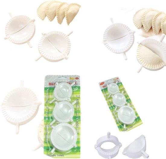 Raviolimaker set 3 delig - Deegvormer Mal voor Ravioli , Pastei Dumpling, Empanada – Maker Keukengerei - Raviolimaker - Calzonemaker - Cadeau eten - Keuken by Merkloos
