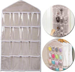 Kledingopberger met 16 Transparante Vakken - Kledinghanger voor Kast - Beige by BORVAT