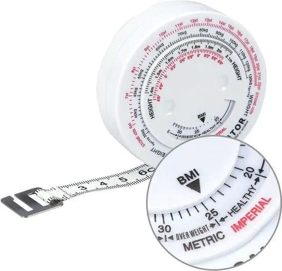 Merkloos Beauty Body Mass Index Runde Fettmessung Maßnahme Fitnessmessung Body Retractable Tape - Body Mass Index en Fettmessung Meetlint. . -