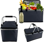 Opvouwbare Koeltas Winkelmand 30L - Thermisch Geïsoleerd - Donkerblauw by BORVAT