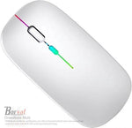 Borvat® Borvat® - Oplaadbare draadloze muis Computermuis Ergonomische USB-muis Stille muis met achtergrondverlichting RGB-muizen voor laptop-pc - Zwart -