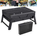 BORVAT Compacte Opvouwbare Houtskool BBQ - Draagbare Grill - Kamperen & Picknick - Roestvrij Staal - Zwart by BORVAT