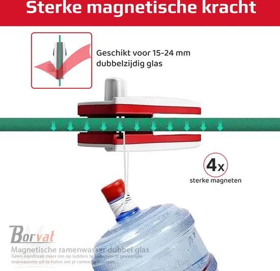 Borvat® Borvat® - Magnetische ramenwasser dubbel glas - Raamwisser - Magnetische raamwisser - Window cleaner magnetic - - Geschikt voor Dubbelglas 0-12mm -