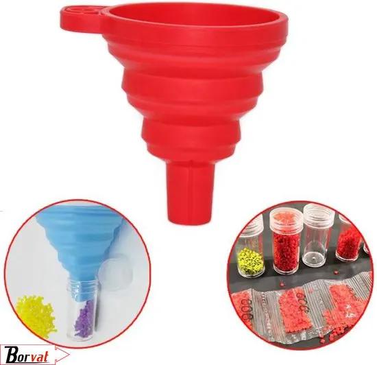 Borvat® Borvat® | Diamond Painting Flexibele Trechter Rood | opvouwbaar | Gereedschap Tool -