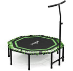 Borvat® Borvat® - Fitness Trampoline - Verstelbaar Fitness Trampoline met Handgreep – Stille, Opvouwbare & Gewrichtsbesparende Trampoline voor het Gezin -