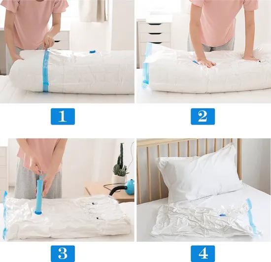 Borvat® Borvat® | Vacuüm Opbergzakken 60x80cm Set Van 2 Luchtdicht Ruimtebesparend - Household Storage Bags Opslag & Organisatie